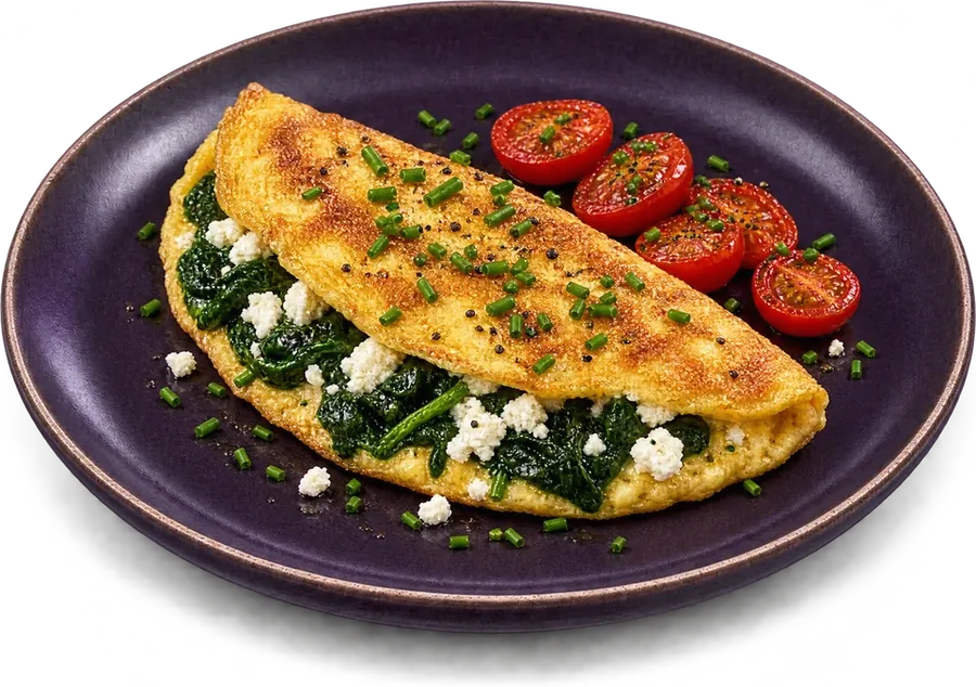 Spinat-Feta-Omelett, ein Rezept aus der Lavendel-App
